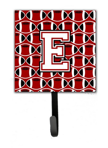 CJ1082-ESH4 Letter E Football Cardinal & White Leash or Key Holder