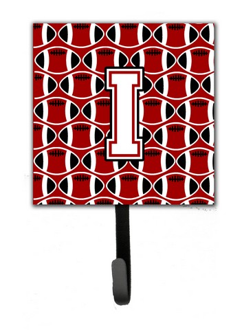 Letter I Football Cardinal & White Leash or Key Holder