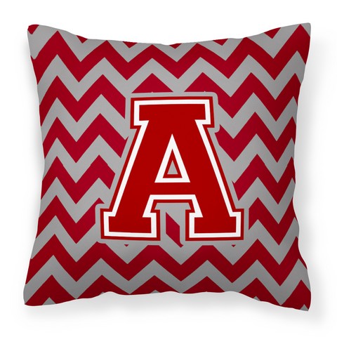 Picture of Carolines Treasures CJ1049-APW1414 Letter A Chevron Maroon & White Fabric Decorative Pillow, 14 x 3 x 14 in.