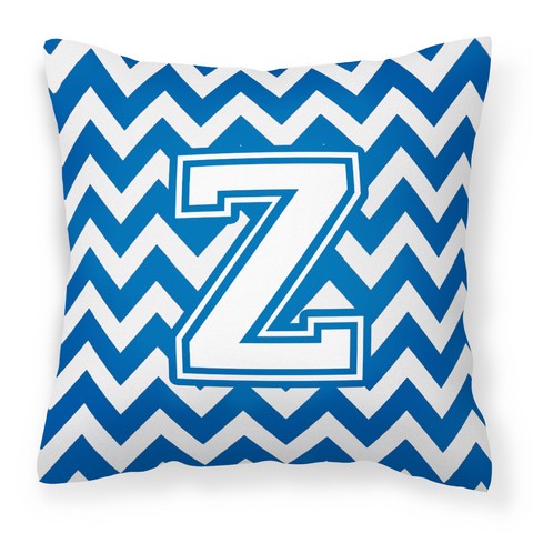 Picture of Carolines Treasures CJ1045-ZPW1414 Letter Z Chevron Blue & White Fabric Decorative Pillow, 14 x 3 x 14 in.