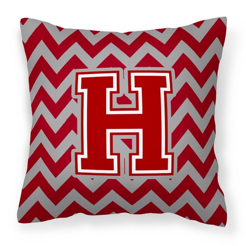 Letter H Chevron Maroon & White Fabric Decorative Pillow - Maroon & White - 14in. H x 3in. W x 14in. L