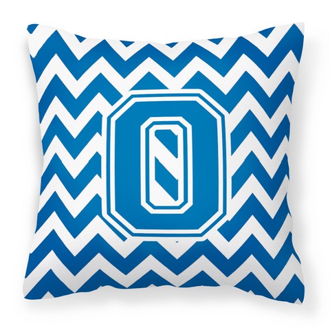 CJ1056-OPW1414 Letter O Chevron Blue & White Fabric Decorative Pillow
