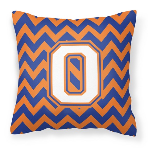 CJ1060-OPW1414 Letter O Chevron Blue & Orange No.3 Fabric Decorative Pillow