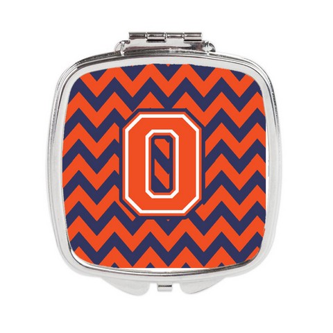 CJ1042-OSCM Letter O Chevron Orange & Blue Compact Mirror, 3 x 0.3 x 2.75 in.