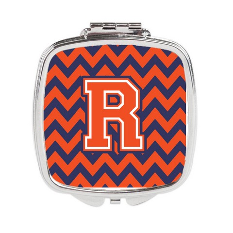 Letter R Chevron Orange & Blue Compact Mirror