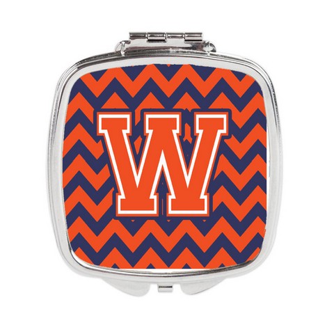 CJ1042-WSCM Letter W Chevron Orange & Blue Compact Mirror, 3 x 0.3 x 2.75 in.