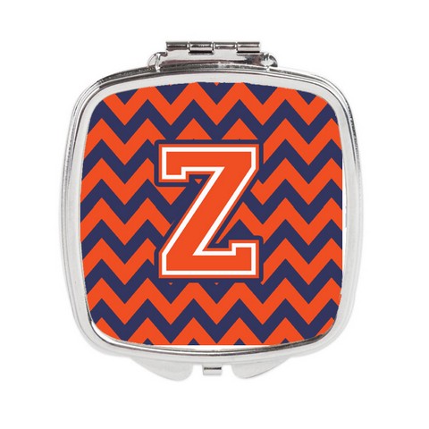 Letter Z Chevron Orange & Blue Compact Mirror - 3 x 0.3 x 2.75 in.