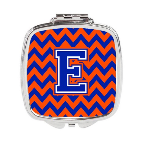 Letter E Chevron Orange & Blue Compact Mirror - 3 x 0.3 x 2.75 in.