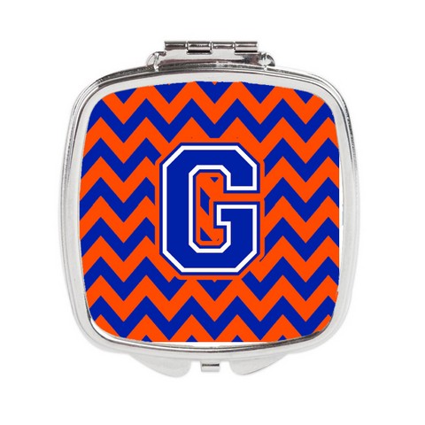 Letter G Chevron Orange & Blue Compact Mirror - 3 x 0.3 x 2.75 in.