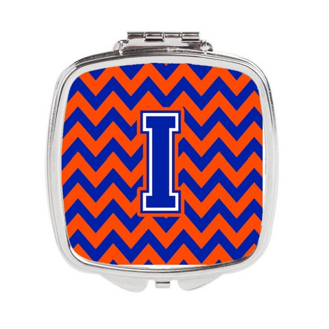Letter I Chevron Orange & Blue Compact Mirror - 3 x 0.3 x 2.75 in.