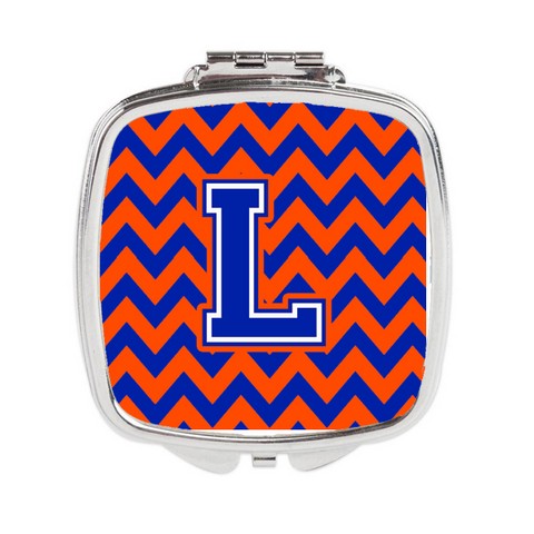CJ1044-LSCM Letter L Chevron Orange & Blue Compact Mirror, 3 x 0.3 x 2.75 in.