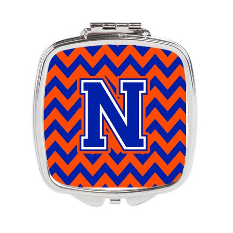 Letter N Chevron Orange & Blue Compact Mirror
