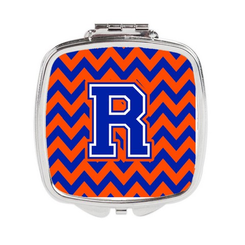CJ1044-RSCM Letter R Chevron Orange & Blue Compact Mirror, 3 x 0.3 x 2.75 in.