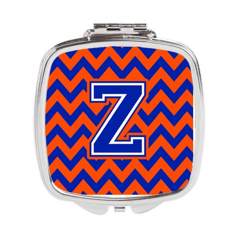 Letter Z Chevron Orange & Blue Compact Mirror