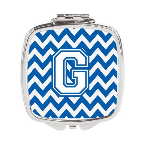 CJ1045-GSCM Letter G Chevron Blue & White Compact Mirror, 3 x 0.3 x 2.75 in.