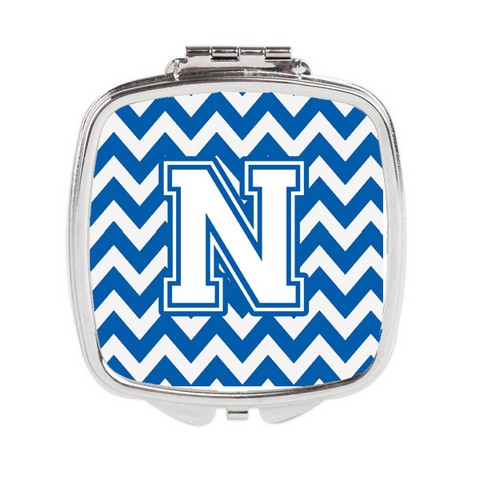 CJ1045-NSCM Letter N Chevron Blue & White Compact Mirror, 3 x 0.3 x 2.75 in.