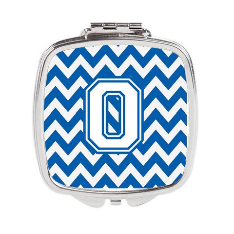 CJ1045-OSCM Letter O Chevron Blue & White Compact Mirror, 3 x 0.3 x 2.75 in.