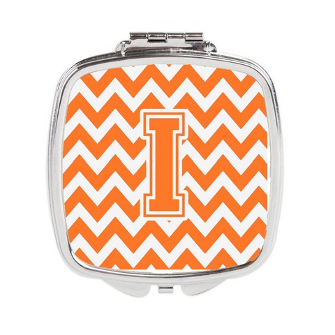 CJ1046-ISCM Letter I Chevron Orange & White Compact Mirror