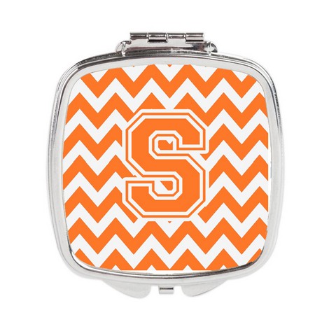 CJ1046-SSCM Letter S Chevron Orange & White Compact Mirror