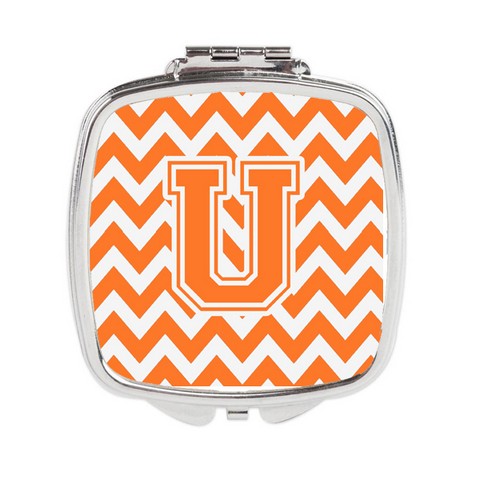 CJ1046-USCM Letter U Chevron Orange & White Compact Mirror
