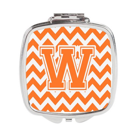 CJ1046-WSCM Letter W Chevron Orange & White Compact Mirror