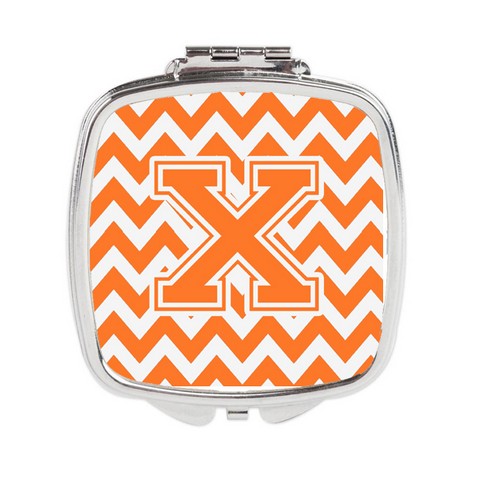 CJ1046-XSCM Letter X Chevron Orange & White Compact Mirror