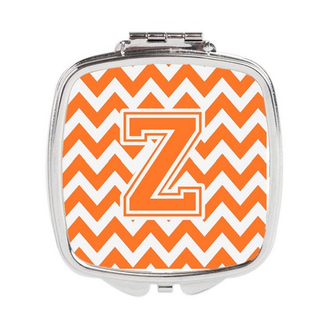 CJ1046-ZSCM Letter Z Chevron Orange & White Compact Mirror