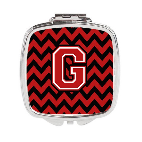 CJ1047-GSCM Letter G Chevron Black & Red Compact Mirror