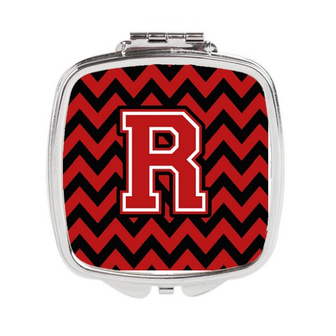 CJ1047-RSCM Letter R Chevron Black & Red Compact Mirror