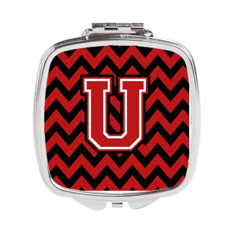 CJ1047-USCM Letter U Chevron Black & Red Compact Mirror