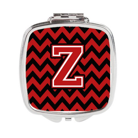 CJ1047-ZSCM Letter Z Chevron Black & Red Compact Mirror