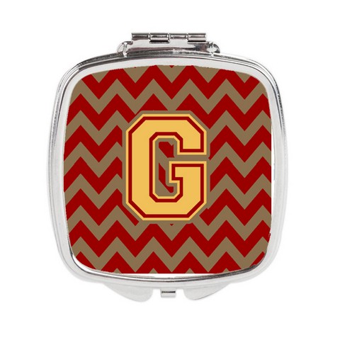 CJ1048-GSCM Letter G Chevron Garnet & Gold Compact Mirror
