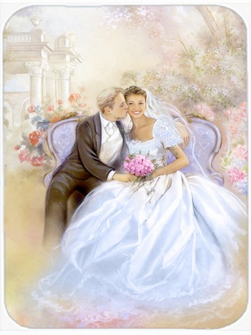 Picture of Carolines Treasures APH8292LCB Wedding Couple Kiss Glass Cutting Board, Large
