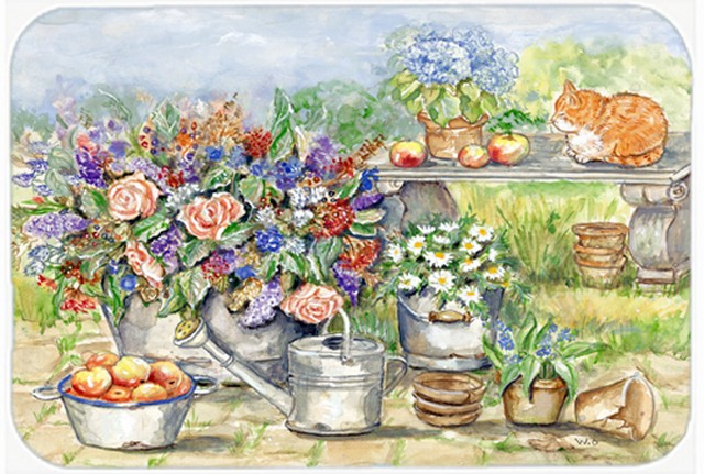Picture of Carolines Treasures APH3567LCB Patio Bouquet & Cat Glass Cutting Board, Large