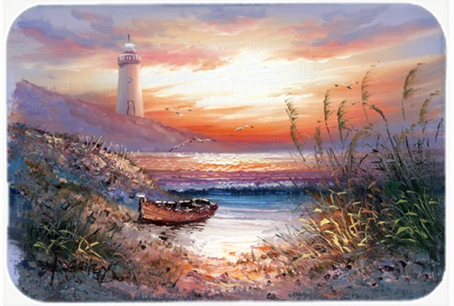 Picture of Carolines Treasures APH4130LCB Lighthouse Scene with Boat Glass Cutting Board, Large