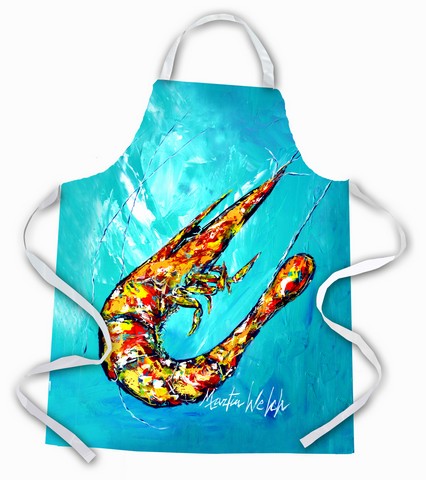 Picture of Carolines Treasures MW1242APRON All That Jazz Teal Shrimp Apron