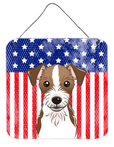 BB2132DS66 American Flag & Jack Russell Terrier Wall or Door Hanging Prints, 6 x 0.02 x 6 in.