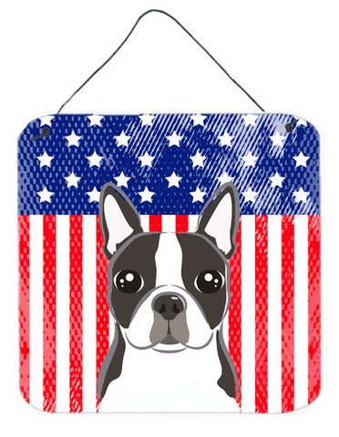 BB2133DS66 American Flag & Boston Terrier Wall or Door Hanging Prints