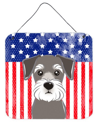 BB2136DS66 American Flag & Schnauzer Wall or Door Hanging Prints