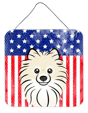 BB2137DS66 American Flag & Pomeranian Wall or Door Hanging Prints