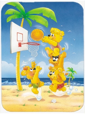 Picture of Carolines Treasures APH0388LCB Bears Playing Basketball Glass Cutting Board, Large