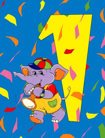 Happy 1st Birthday Age 1 Flag Canvas House Size