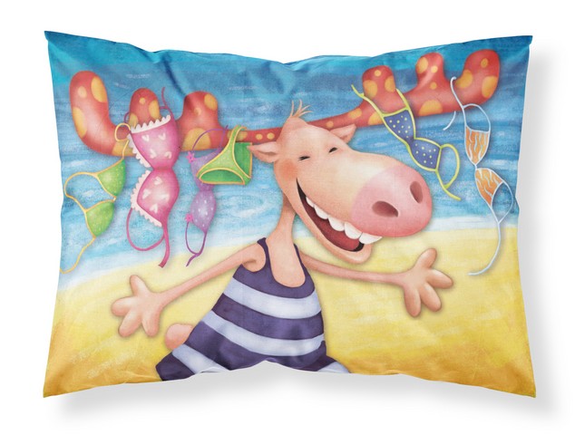 Moose on the Beach Fabric Standard Pillowcase