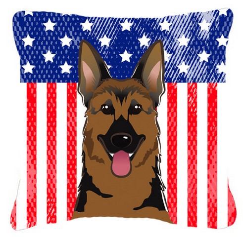 American Flag & German Shepherd Fabric Decorative Pillow - 18 x 3 x 18 in.
