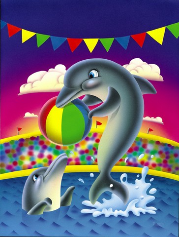 Dolphins Performing for the Crowds Flag Garden Size