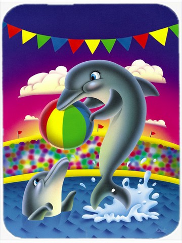 Picture of Carolines Treasures APH0417LCB Dolphins Performing for the Crowds Glass Cutting Board, Large