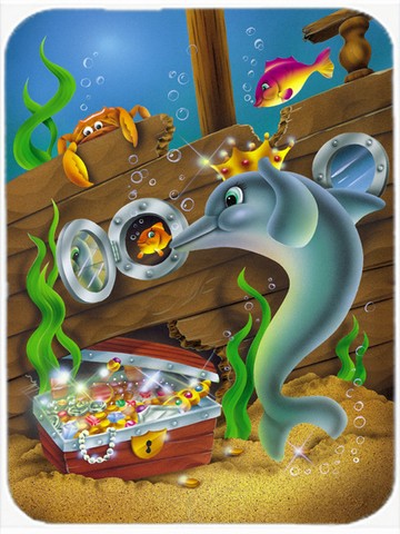 Picture of Carolines Treasures APH0420LCB Dolphins Treasure Chest Glass Cutting Board, Large