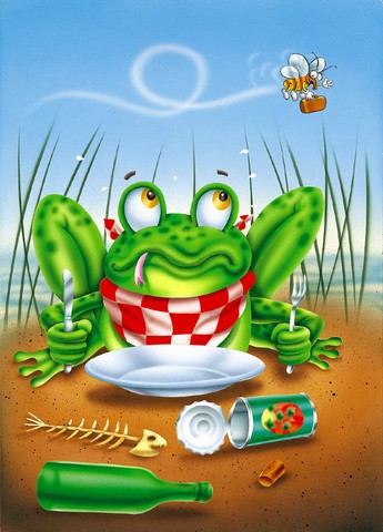 Frog Happy Plate Flag Garden Size