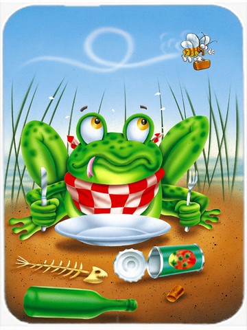 Picture of Carolines Treasures APH0520LCB Frog Happy Plate Glass Cutting Board, Large