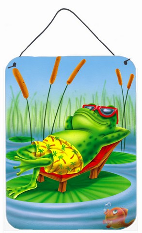 Frog Chilaxin on the Lilly Pad Wall or Door Hanging Prints